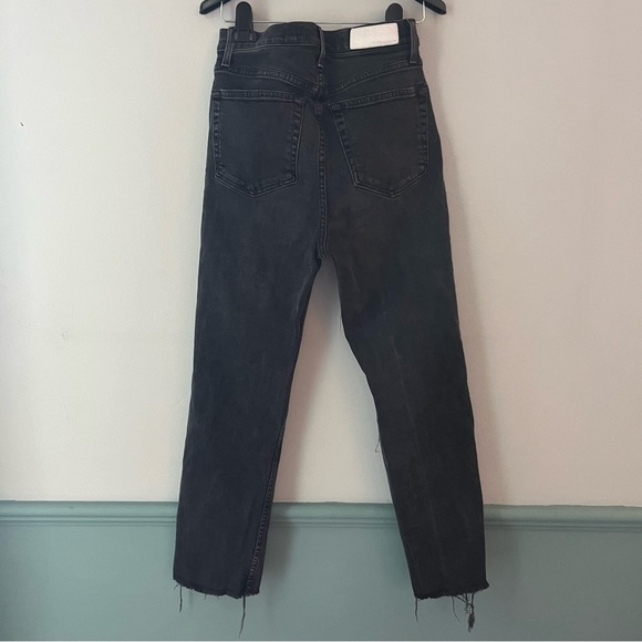 Re/Done Black Frayed Hem Denim, Sz 27 - Picture 6 of 10